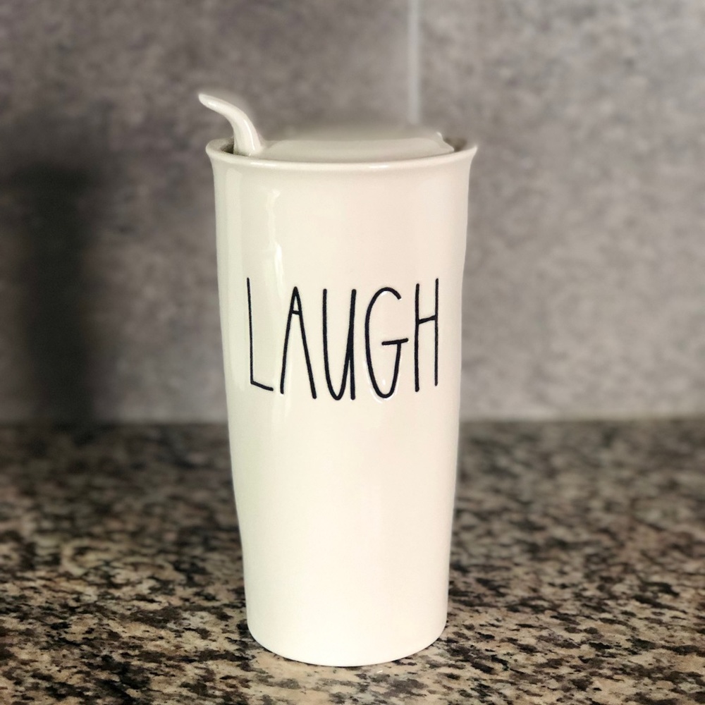 Laugh Travel Mug by Rae Dunn